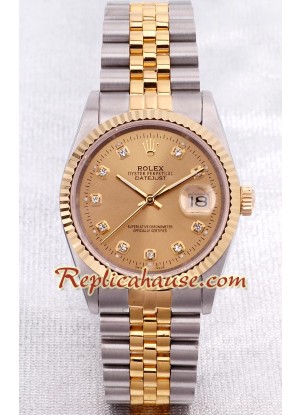 Rolex Réplica Datejust Reloj - Dos Tonos