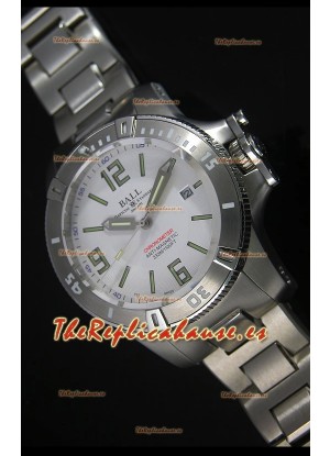 Ball Hydrocarbon Spacemaster Reloj Automático Réplica en Dial Blanco - Movimiento Citizen Original
