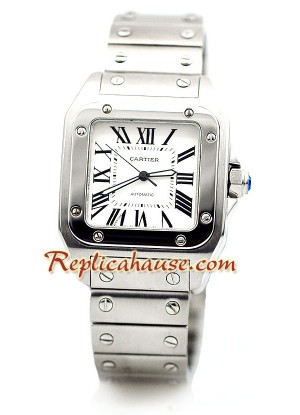 Cartier Santos 100 Stainless Reloj con Correa de Acero