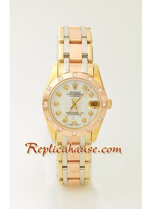 Rolex Réplica Datejust - Tres Tonos Midtamaño Reloj