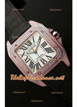 Cartier Santos 100 Iréplica Reloj Suizo para Señoras de 38MM- Réplica Escala 1:1