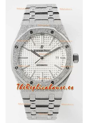 Audemars Piguet Royal Oak 15410BC 41MM Dial Blanco Acero 904L Movimiento CALIBRE 3120 Réplica a Espejo 1:1