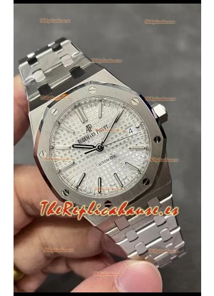 Audemars Piguet Royal Oak 37MM Dial Blanco Acero 904L Reloj en Movimiento 3120 - Réplica a Espejo 1:1
