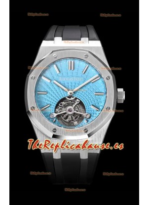 Audemars Piguet Royal Oak Tourbillon 41mm en Caja 904L - Dial de Tapicería Azul Tiffany Réplica Definitiva 1:1