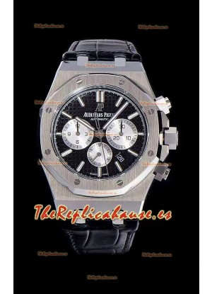 Audemars Piguet Royal Oak Chronograph Dial Negro Reloj Réplica a espejo 1:1 de Acero 904L
