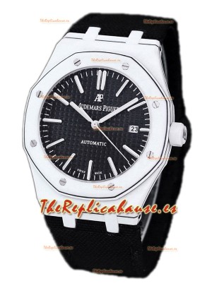 Audemars Piguet Royal Oak Ref.15400 Reloj con Caja de Carbono Forjado Dial Negro en Réplica Espejo 1:1