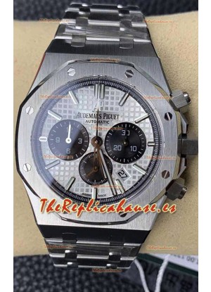 Audemars Piguet Royal Oak Chronograph Dial Blanco Correa Acero Reloj Réplica Suiza