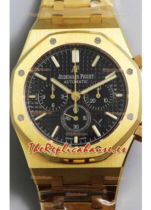 Audemars Piguet Royal Oak Cronógrafo Oro Amarillo Dial Dial Correa Acero Reloj Réplica Suiza