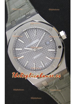 Audemars Piguet Royal Oak 41MM Dial Gris Correa de Piel - Reloj Réplica a espejo 1:1, Edición Última