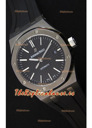 Audemars Piguet Royal Oak 41MM Dial Negro Correa de Goma - Reloj Réplica a Espejo 1:1 Última Edición
