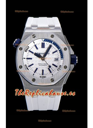 Audemars Piguet Royal Oak Diver Reloj Réplica Suizo Dial Blanco 1:1 Movimiento Calidad 3120 Acero 904L