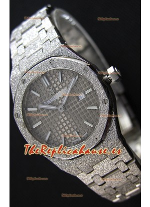 Audemars Piguet Royal Oak Frosted Reloj Réplica 1:1 de Cuarzo Suizo en Oro Amarillo y Dial Gris 33MM