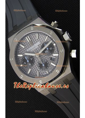 Audemars Piguet Royal Oak Reloj Réplica Suizo Cronógrafo Dial Gris tipo Pizarra Correa de Goma