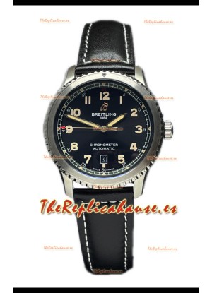 Breitling Navitimer Aviator 8 Automatic 41 Dial Negro Correa Marrón Reloj Réplica Suiza Espejo 1:1