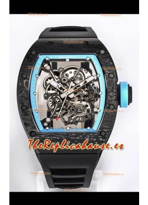 Richard Mille RM055 Caja Cerámica Negra Reloj Réplica a Espejo 1:1 Correa Negra