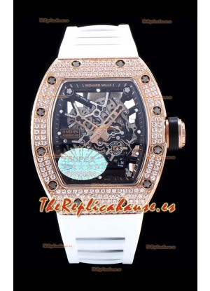 Richard Mille RM035 AMERICAS Oro Rosado 18K Reloj Réplica Correa Blanca