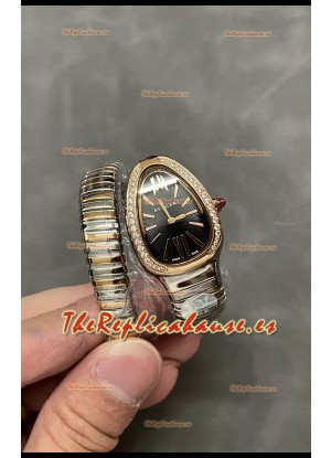 Bvlgari Edición Serpenti Reloj Caja Dos Tonos Bisel Diamantes en Calidad Espejo 1:1