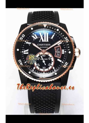 Calibre De Cartier Watch 42MM Dial Azul Caja Revestida PVD - Reloj Réplica Espejo 1:1