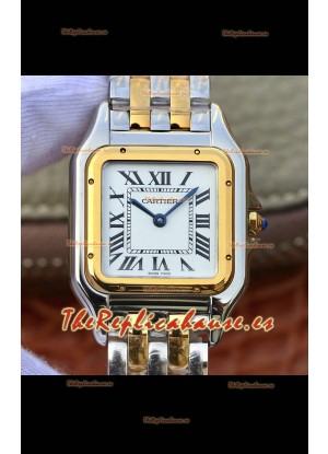 Cartier Edición PANTHERE Réplica a Espejo 1:1 2 Tonos Oro Amarillo Dial Blanco