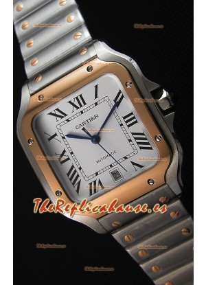 Cartier Santos De Cartier Reloj Réplica a Espejo 1:1 - 40MM Reloj de Acero de Dos Tonos