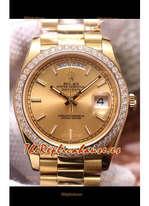Rolex Day Date Presidential Acero 904L Oro Amarillo 40MM - Dial Oro Calidad a Espejo 1:1