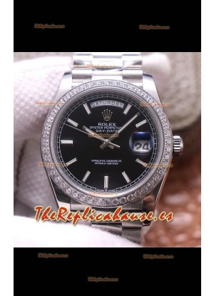 Rolex Day Date Presidential 904L Steel 40MM - Black Dial 1:1 Mirror Quality Watch