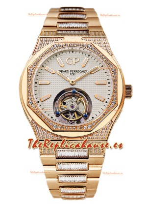 Girard Perregaux Laureato Tourbillon Reloj Réplica Suiza Espejo 1:1 Caja Oro Rosado