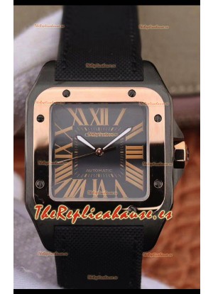 Cartier Santos Caja de Titanio Bisel en Oro Rosado Calidad a Espejo 1:1 - Movimiento Automático