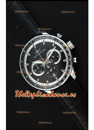 IWC Schaffhausen Reloj Réplica Japonés Movimiento de Cuarzo Dial en Negro