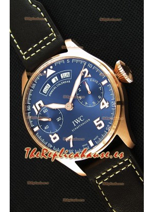 IWC Big Pilot Annual Calender Dial de Acero color Azul Réplica a Espejo 1:1