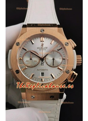 Hublot Classic Fusion Chronograph Caja Oro Rosado Dial Acero Reloj Réplica a Espejo