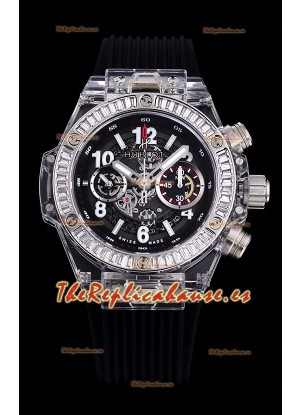 Hublot Big Bang Unico Caja Plexiglass 1:1 Calidad a Espejo 1:1 Reloj Réplica Suizo Correa Negra