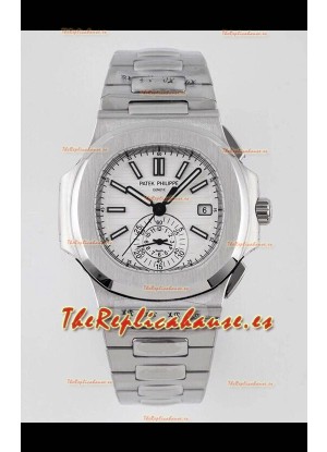 Patek Philippe Nautilus 5980/1A Caja Acero 904L en Dial Blanco - Réplica a Espejo 1:1