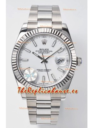 Rolex Datejust Movimiento Cal.3235 Reloj Suizo Réplica a Espejo 1:1 Acero 904L 41MM - Dial Blanco 