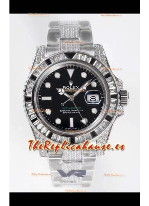 Rolex GMT Masters II Diamonds Reloj Suizo Caja Acero 904L - Calida a Espejo 1:1