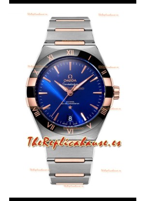 Omega Co-Axial Constellation Dial de Dos Tonos Azul Burgundy Réplica Espejo 1:1 41MM