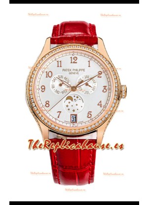 Patek Philippe Complications 4948G Annual Calendar Moonphase Dial Blanco Oro Rosado Réplica Suiza 