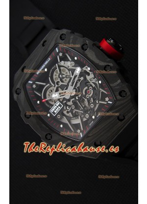 Richard Mille RM35-2 Rafael Nadal Caja de Carbón Forjado con Correa de Goma color Negro