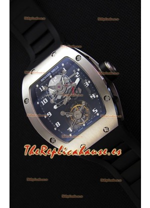 Richard Mille RM001 Evolution Tourbillon Reloj Réplica Suizo con Caja de Acero Cepillado