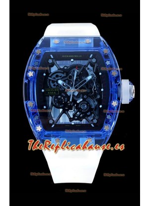 Richard Mille RM35-01 Caja Zafiros Transparentes Con Tourbillon Genuino Reloj Super Clone