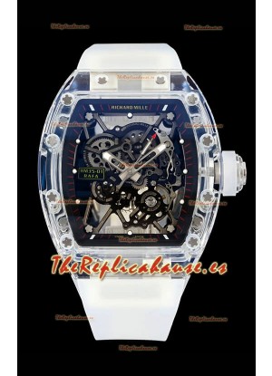Richard Mille RM35-01 Caja Zafiros Transparentes Con Tourbillon Genuino Reloj Super Clone
