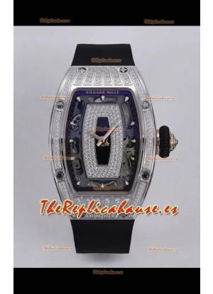 Richard Mille Super Clone RM07-01 Pavimentado en Diamantes Caja Acero 904L Automatic Reloj Réplica