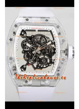 Richard Mille RM055 Caja con Zafiro Transparente con Genuino Tourbillon Reloj Super Clon