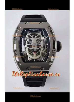 Richard Mille RM052 Skull Genuina Edición Tourbillon Reloj en Caja de Titanio