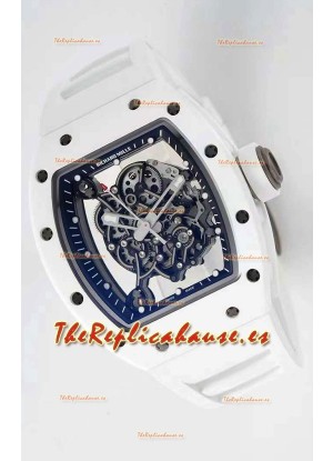 Richard Mille RM055 Caja Cerámica Reloj Réplica a espejo 1:1 Correa Blanca
