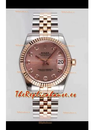 Rolex Datejust 31MM Movimiento Cal.3135 Reloj Réplica Suizo Dial Champange Correa Jubilee - Reloj Ultimate Acero 904L