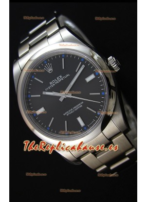 Rolex Oyster Perpetual Cal.3132 Movimiento Suizo Dial Negro Correa tipo Ostra - Último Reloj de Acero 904L