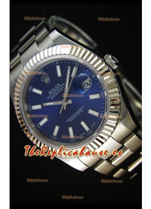 Rolex Datejust Japanese Replica Watch - Dial Azul in 41MM with Oyster Strap