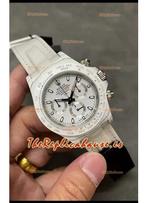 Rolex Cosmograph Daytona Edición DiW Reloj Fibra de Carbono Blanco - Movimiento Cal.4130