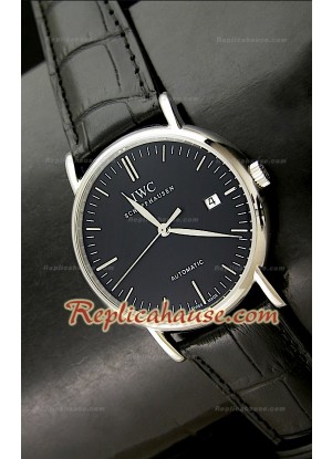 IWC Portofeno ETA 2892 Reproducción Reloj Suizo con Esfera de color Negro